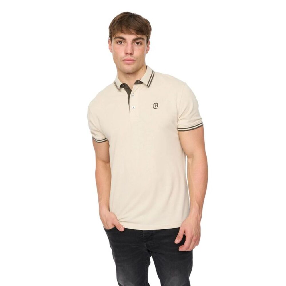 Crosshatch Mens Mackerby Polo Shirt / Off White